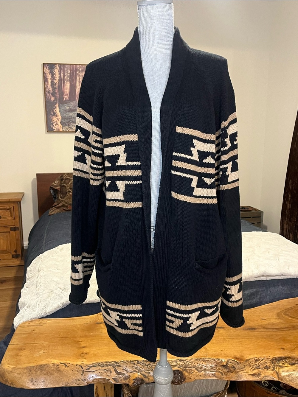 Pendleton Rock Point Southwest Cardigan 100% Peruvian Cotton Pockets  *SO SOFT*